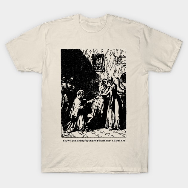 Saint Seraphin Of Montegranaro, Capuchin T-Shirt by CHAMBER OF SAINTS